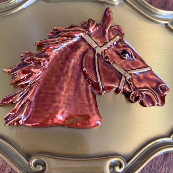 Vintage Western Belt Buckle Horse Head Brass Raintree USA 70s Equestrian Cowgirl - Picture 3 of 10